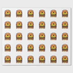 Coolest Pumpkin Patch Halloween Witch Spiders Grav Wrapping Paper
