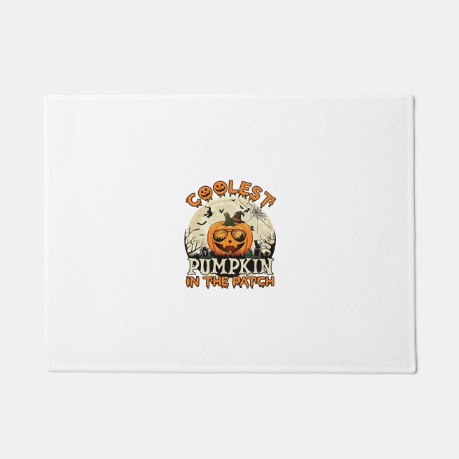 Coolest Pumpkin Patch Sunglasses Witch Hat Hallowe Doormat (Front)