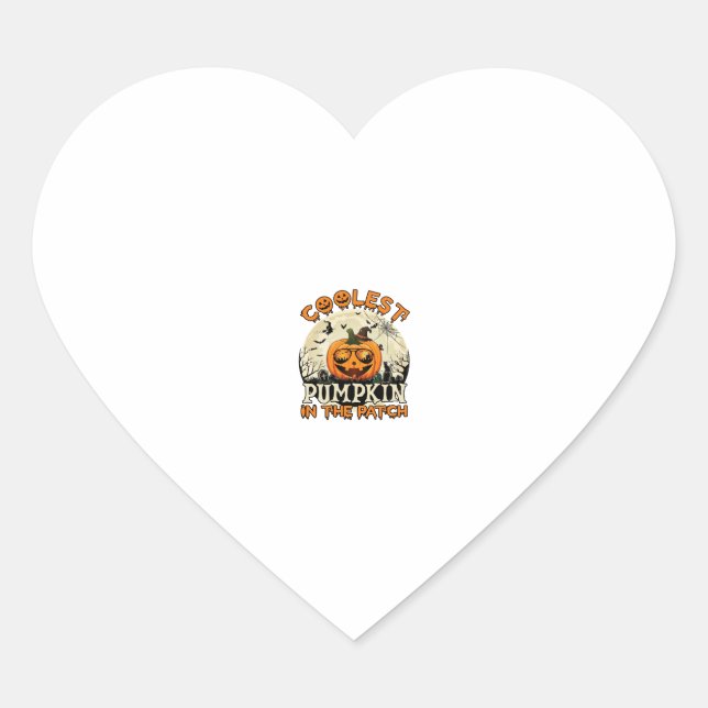 Coolest Pumpkin Patch Sunglasses Witch Hat Hallowe Heart Sticker (Front)
