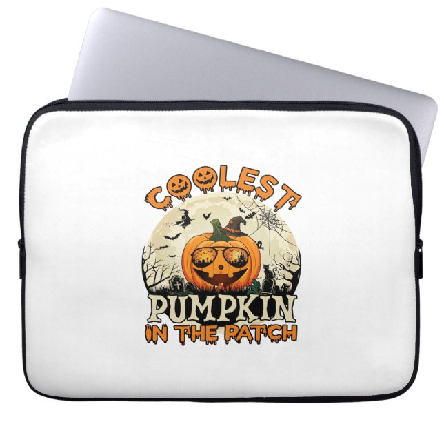 Coolest Pumpkin Patch Sunglasses Witch Hat Hallowe Laptop Sleeve (Front)