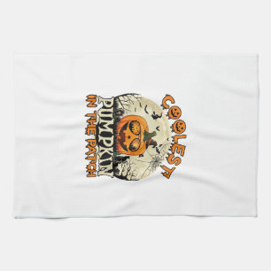 Coolest Pumpkin Patch Sunglasses Witch Hat Hallowe Tea Towel