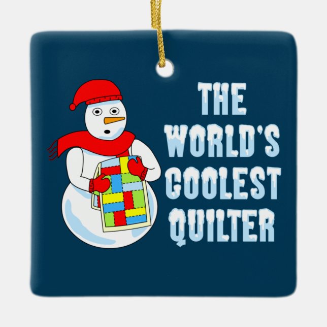 Coolest Quilter Ceramic Ornament (Front)