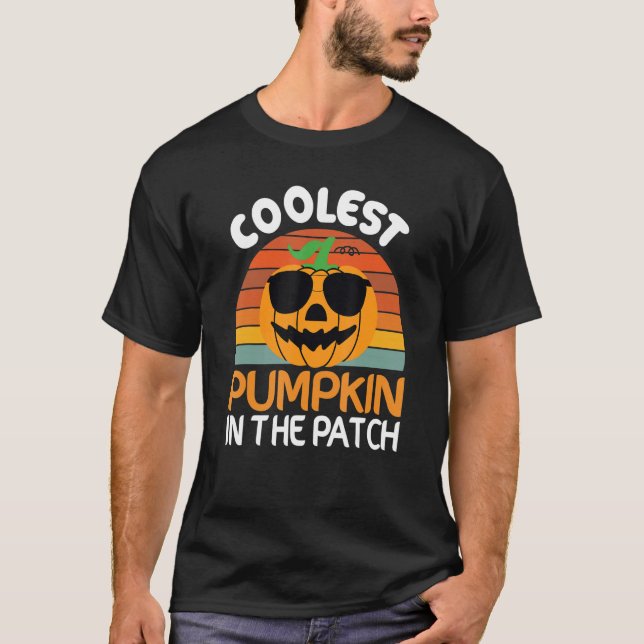 Coolest  Quote Pumpkin In The Patch Halloween Boys T-Shirt (Front)