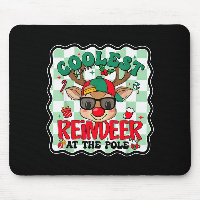Coolest Reindeer At The Le Funny Christmas Matchin Mouse Mat (Front)