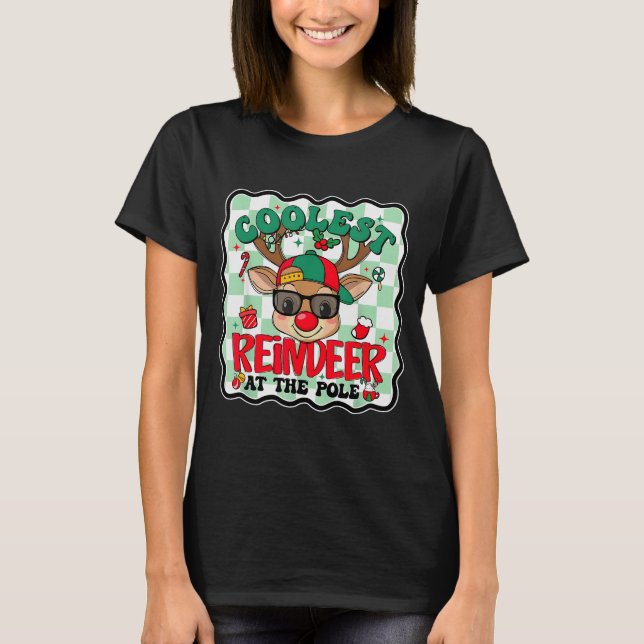 Coolest Reindeer At The Le Funny Christmas Matchin T-Shirt (Front)