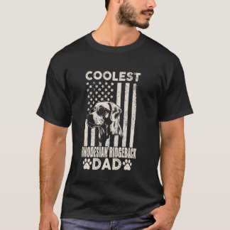 Coolest Rhodesian Dad Vintage American Flag Dog Fa T-Shirt