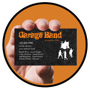 Coolest Rock Garage Band Musician Business Card