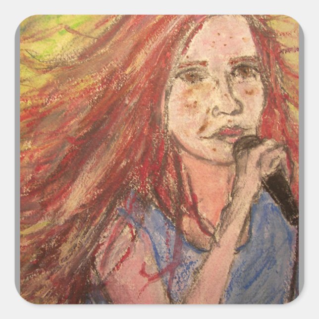 Coolest Rocker Girl Square Sticker (Front)