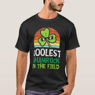 Coolest Shamrock In The Field Kids St Patricks Day T-Shirt