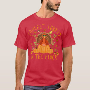 Coolest Turkey In The Flock Thanksgiving Kids Boys T-Shirt