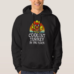 Coolest Turkey In The Flock Toddler Boys Thanksgiv Hoodie