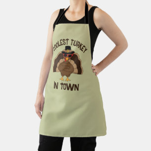 Coolest turkey in town Thanksgiving cool fun  Apron