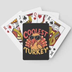 Coolest Turkey Kids Thanksgiving Playing Cards