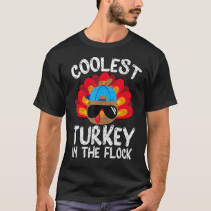Coolest Turkey Pilgrim Gobble Thanksgiving Little T-Shirt