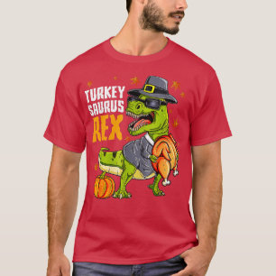 Coolest Turkey Trex Dinosaur Happy Thanksgiving Bo T-Shirt