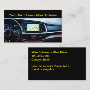 Coolest Uber Ride Hailing Business Cards 