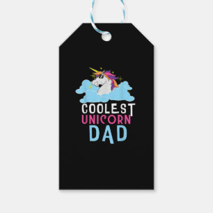 Coolest Unicorn Dad Cute Unicorn Lovers Funny Unic Gift Tags