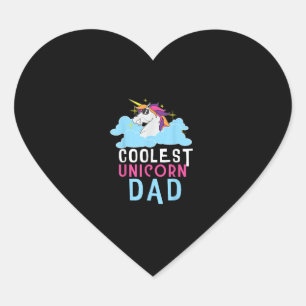 Coolest Unicorn Dad Cute Unicorn Lovers Funny Unic Heart Sticker