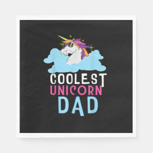 Coolest Unicorn Dad Cute Unicorn Lovers Funny Unic Napkin