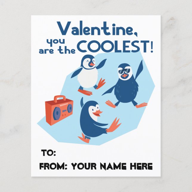 Coolest Valentine Dancing Penguins Boys Kids (Front)