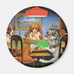Coolidge Classic Vintage Dog Poker Game Art Magnet