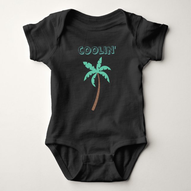Coolin Palm Tree Baby Bodysuit (Front)