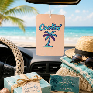 Coolin’ Retro Tropical Palm Tree  Car Air Freshener