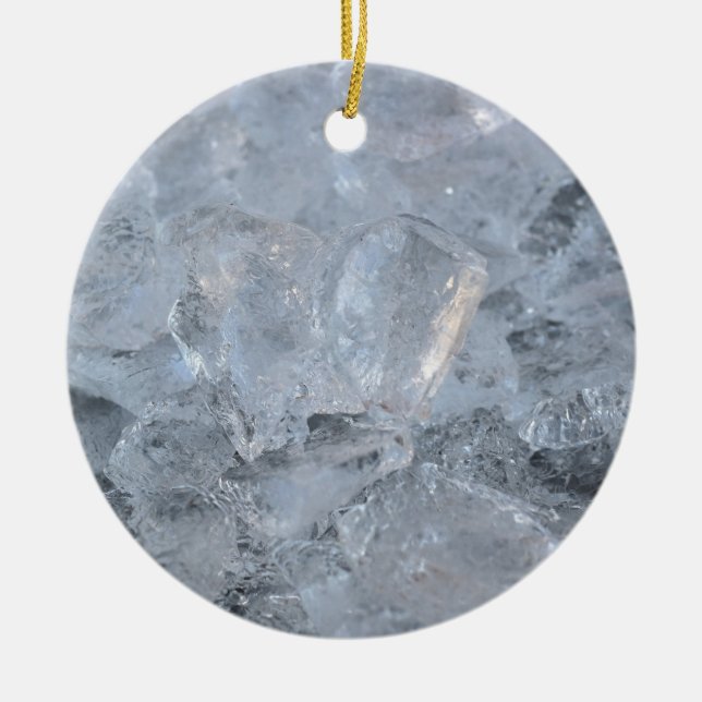 Cooling Ice Cube Texture Image Ceramic Tree Decoration (Front)