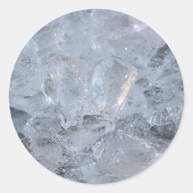 Cooling Ice Cube Texture Image Classic Round Sticker (Front)