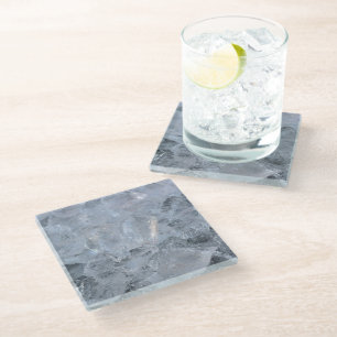 Cooling Ice Cube Texture Image Glass Coaster