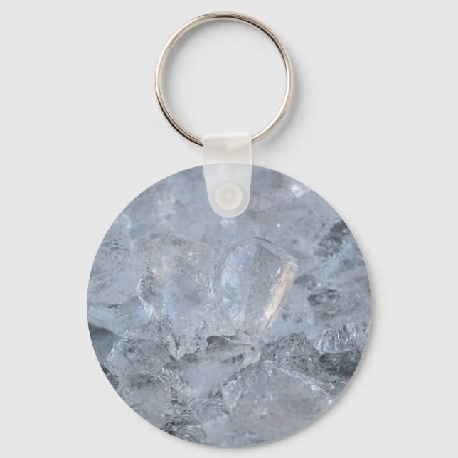 Cooling Ice Cube Texture Image Key Ring (Front)