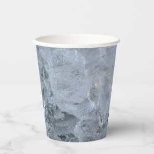Cooling Ice Cube Texture Image Paper Cups