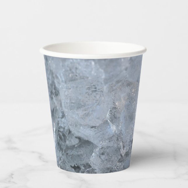 Cooling Ice Cube Texture Image Paper Cups (Front)