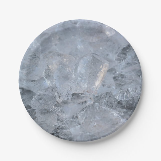 Cooling Ice Cube Texture Image Paper Plate (Front)