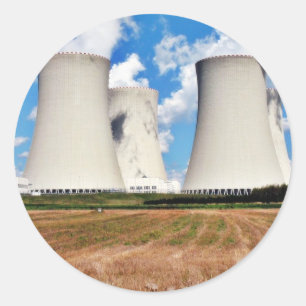 Cooling Towers Of A Nuclear Power Station Classic Round Sticker