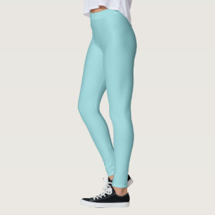 Cooling Waterspout Blue Solid Colour Print, Pastel Leggings