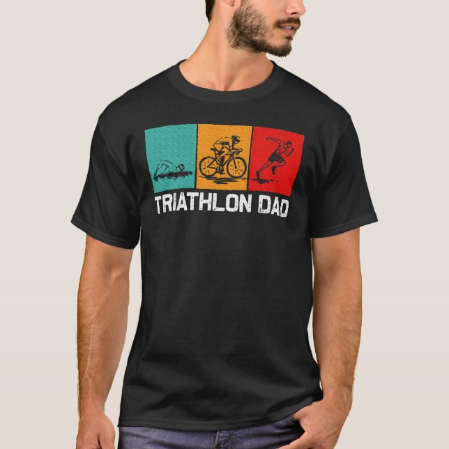Coolriathlon For Dad Father Swimming Running frien T-Shirt (Front)