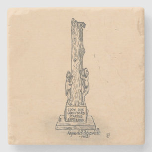 Coon Dog Marker Marble Stone Coaster