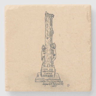 Coon Dog Marker Marble Stone Coaster