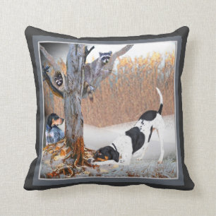 Coon Dogs Tree Two Coons Cushion