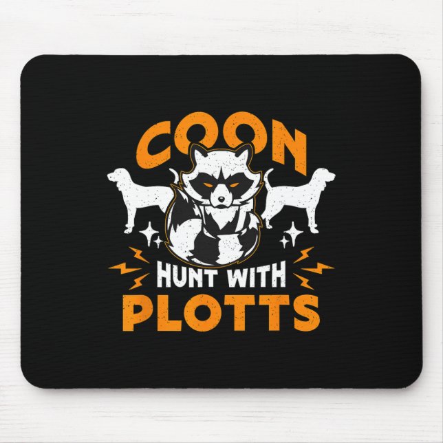 Coon Hunt With Plotts Hunting Coon Hunters Racoon Mouse Mat (Front)