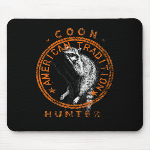 Coon Hunter American Patriotic Racoon Hunting Tra Mouse Mat