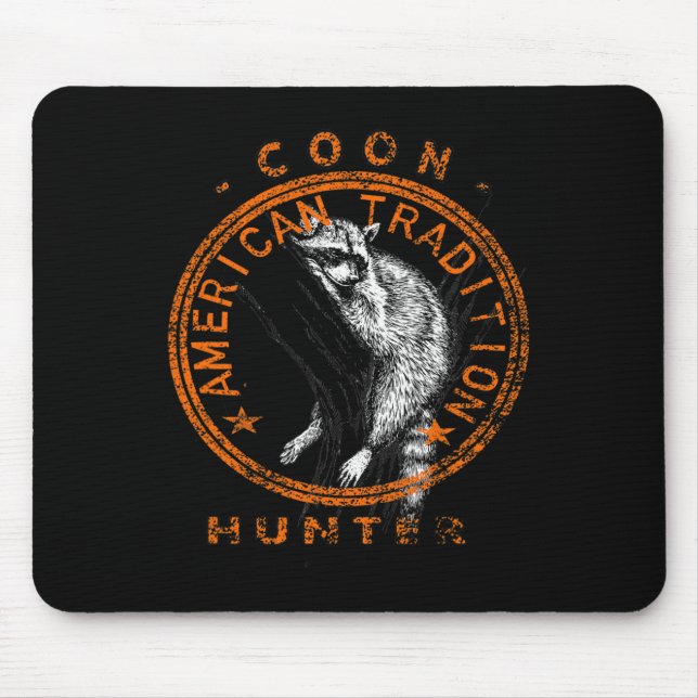 Coon Hunter American Patriotic Racoon Hunting Tra Mouse Mat (Front)