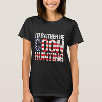 Coon Hunting American Flag Funny Racoon Hunting T-Shirt