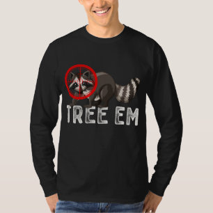 Coon Hunting Tree Em Funny Vintage Raccon Hunting T-Shirt