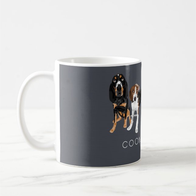 Coonhound Dad Grey Coffee Mug (Left)