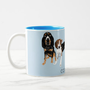 Coonhound Dad light blue Two-Tone Coffee Mug