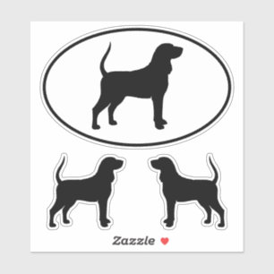 Coonhound Dog Breed Silhouettes Vinyl Sticker Set