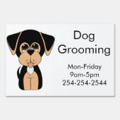 Coonhound Dog Grooming Yard Sign (Back)