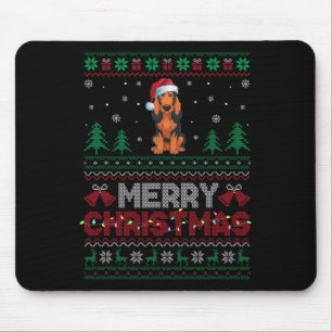 Coonhound Dog Lovers Santa Hat Christmas Tree Ligh Mouse Mat